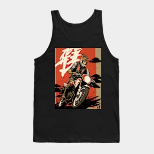 Dirt bike rider - Japanese style red background Tank Top